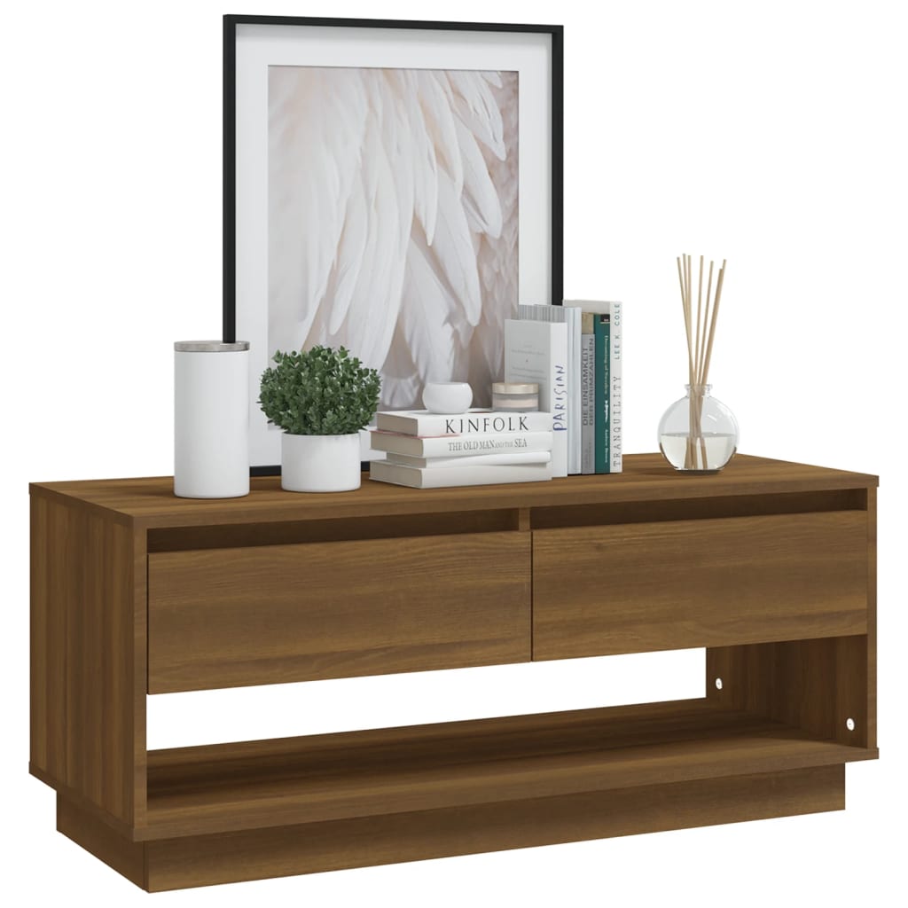 vidaXL TV Cabinet Brown Oak 102x41x44 cm Engineered Wood