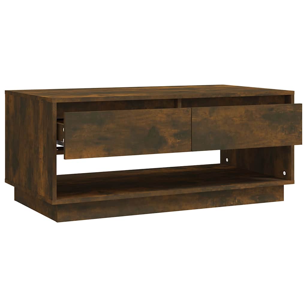 Coffee Table Smoked Oak 102,5x55x44 cm Engineered Wood