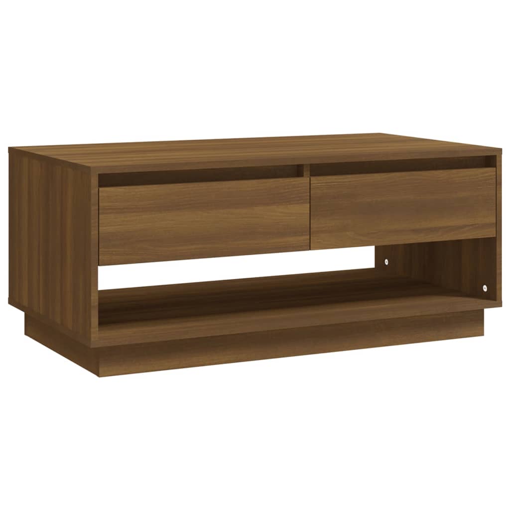 Coffee Table Brown Oak 102,5x55x44 cm Engineered Wood