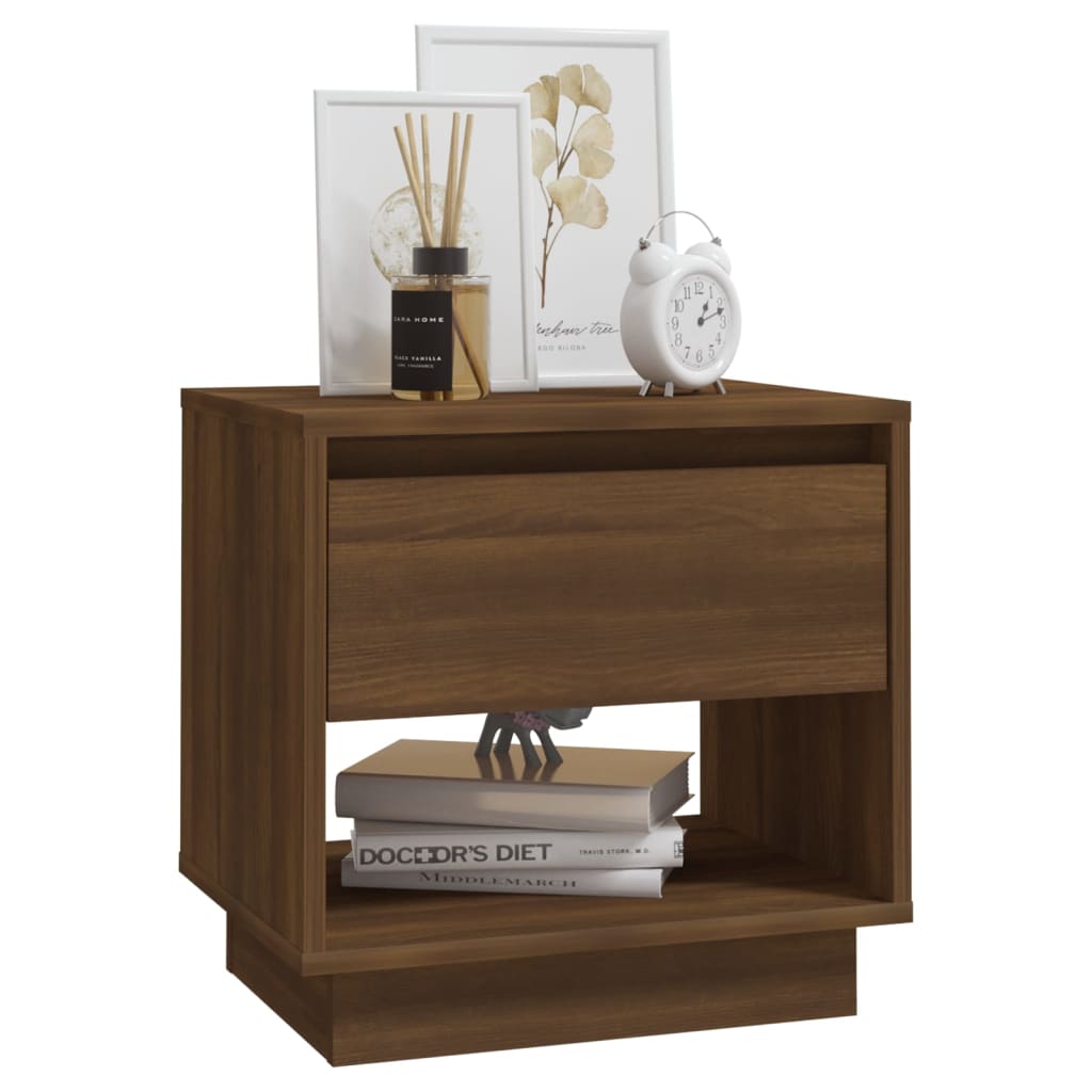 vidaXL Bedside Cabinet Brown Oak 45x34x44 cm Engineered Wood