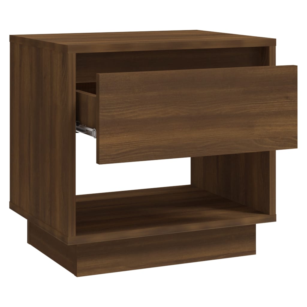 vidaXL Bedside Cabinet Brown Oak 45x34x44 cm Engineered Wood