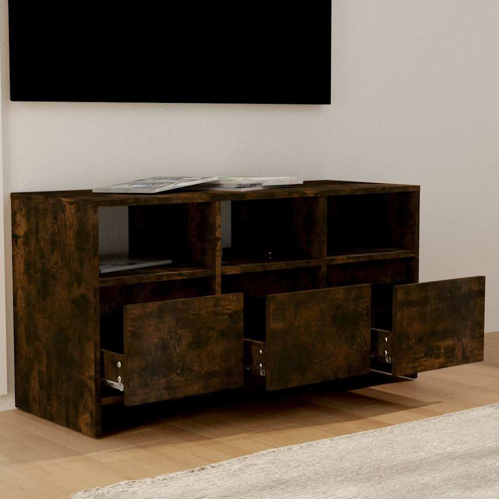 TV Cabinet Smoked Oak 102x37,5x52,5 cm Engineered Wood