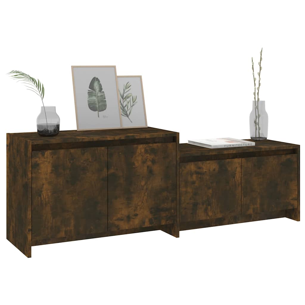 TV Cabinet Smoked Oak 146,5x35x50 cm Engineered Wood