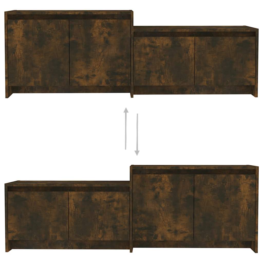 TV Cabinet Smoked Oak 146,5x35x50 cm Engineered Wood