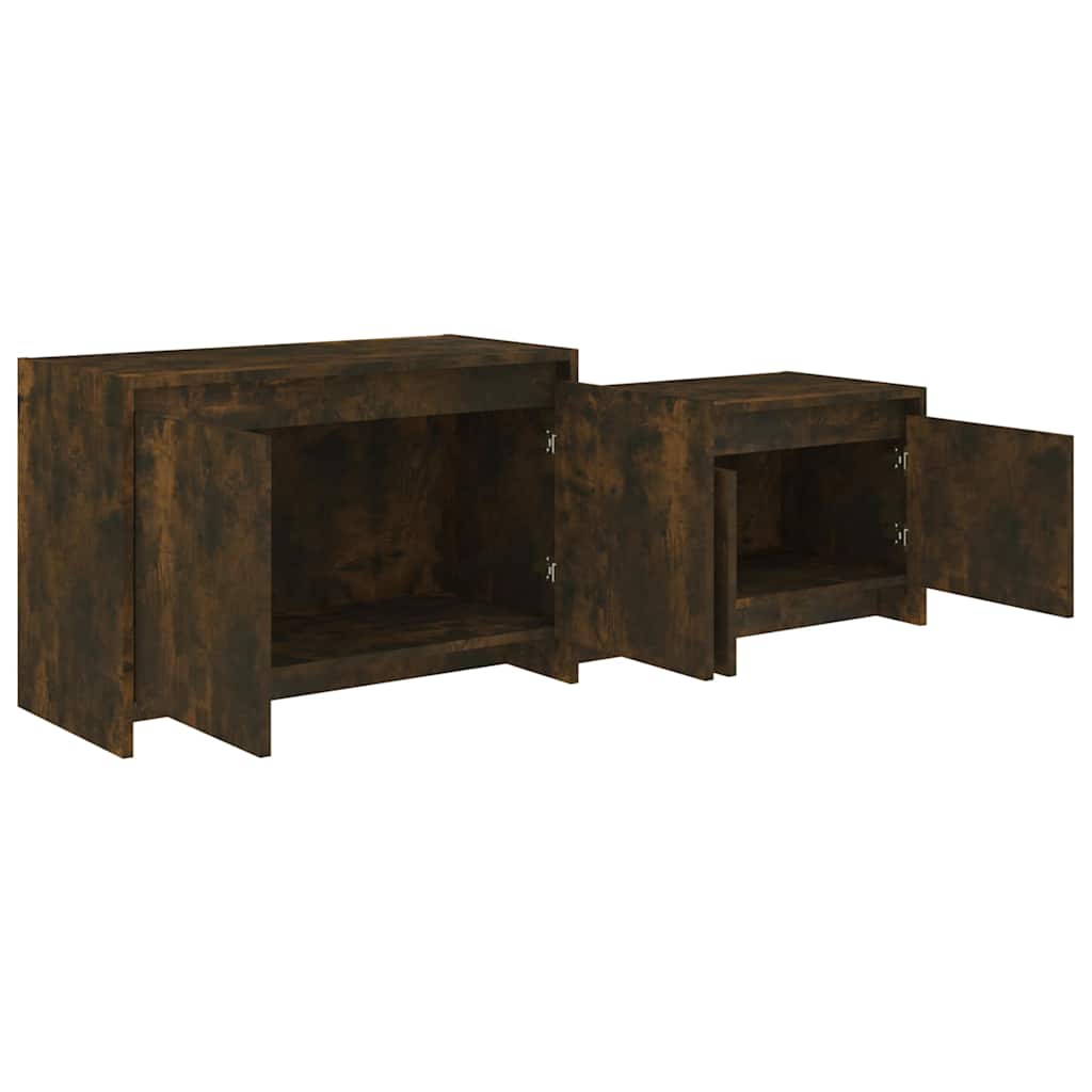 TV Cabinet Smoked Oak 146,5x35x50 cm Engineered Wood