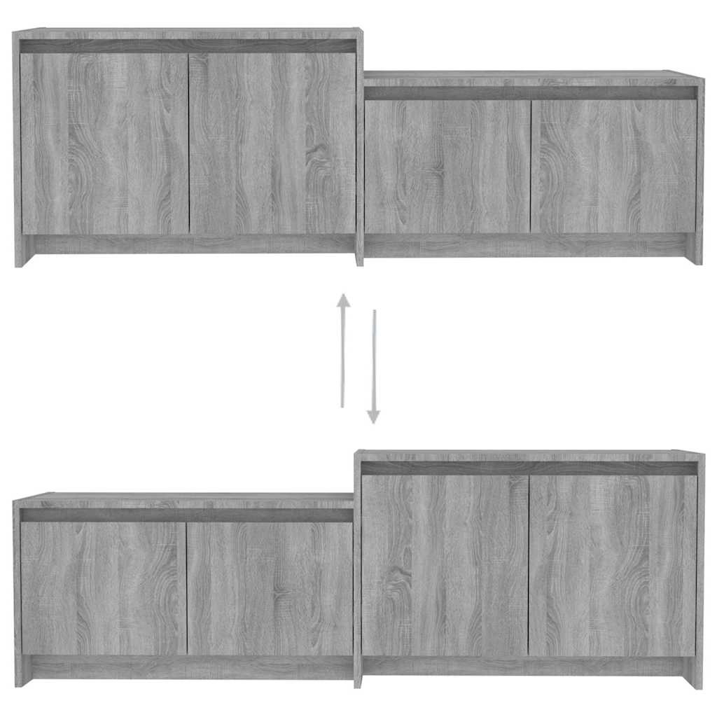 TV Cabinet Grey Sonoma 146,5x35x50 cm Engineered Wood