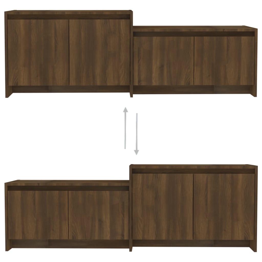 vidaXL TV Cabinet Brown Oak 146.5x35x50 cm Engineered Wood