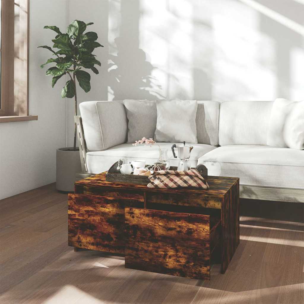 Coffee Table Smoked Oak 90x50x41,5 cm Engineered Wood