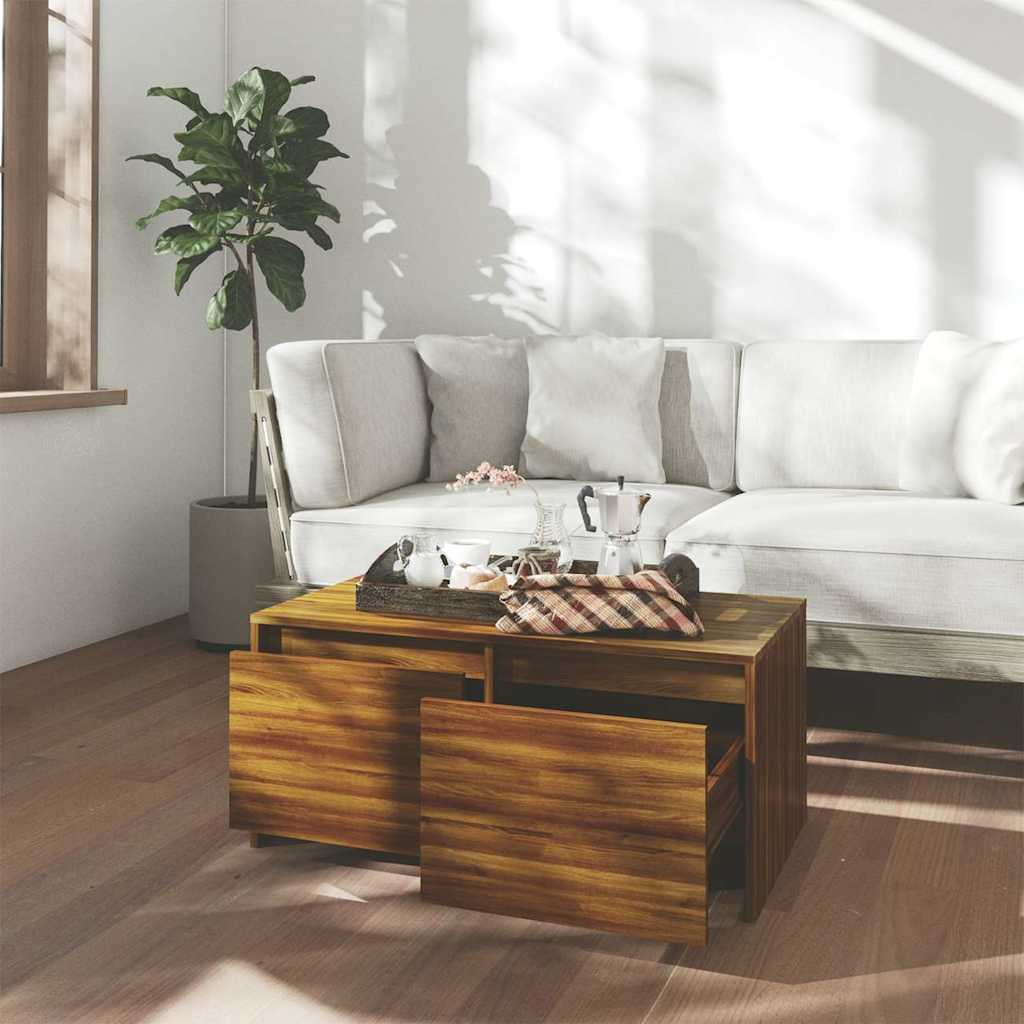 Coffee Table Brown Oak 90x50x41,5 cm Engineered Wood