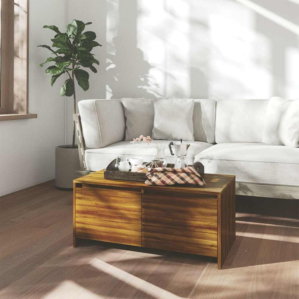 Coffee Table Brown Oak 90x50x41,5 cm Engineered Wood