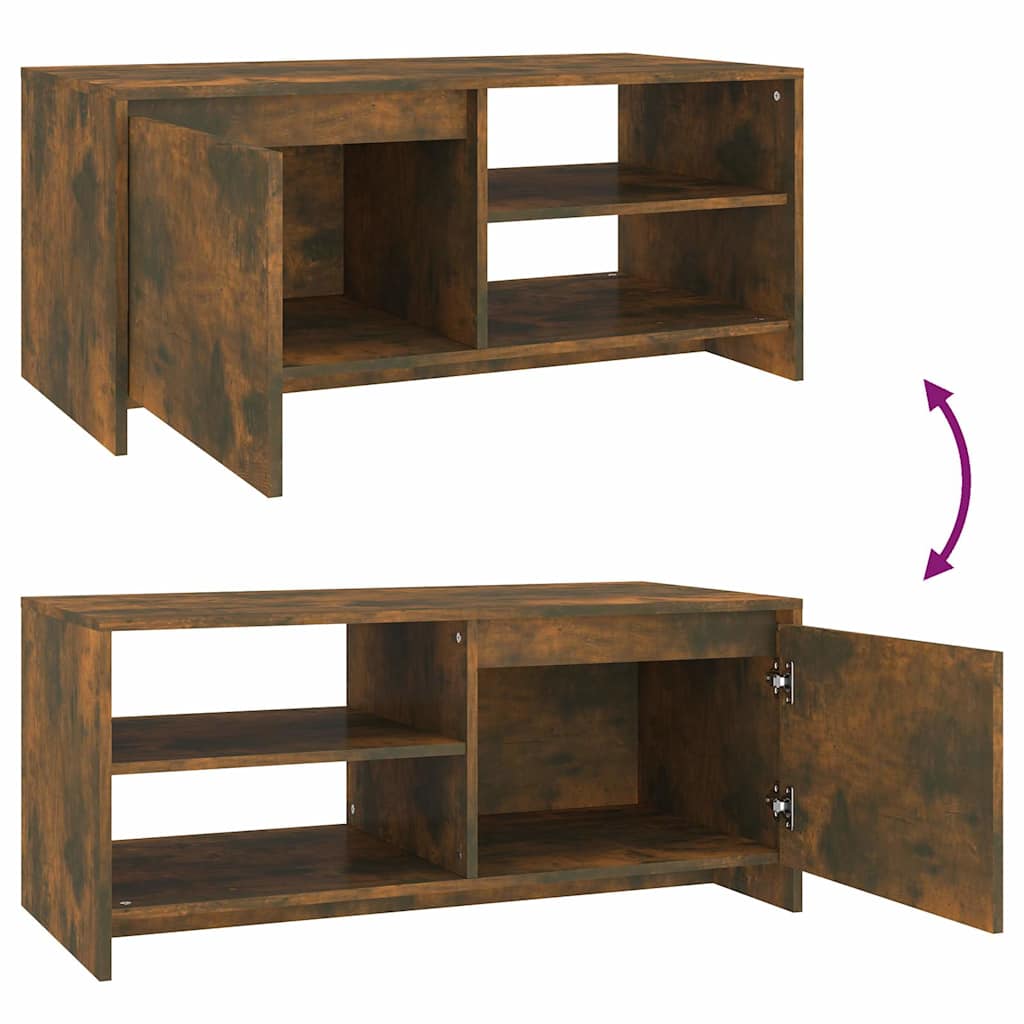 Coffee Table Smoked Oak 102x50x45 cm Engineered Wood
