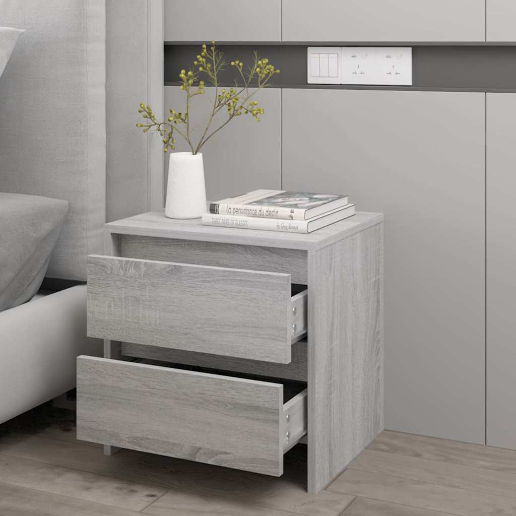 813040 vidaXL Bedside Cabinet Grey Sonoma 45x34,5x44,5 cm Engineered Wood