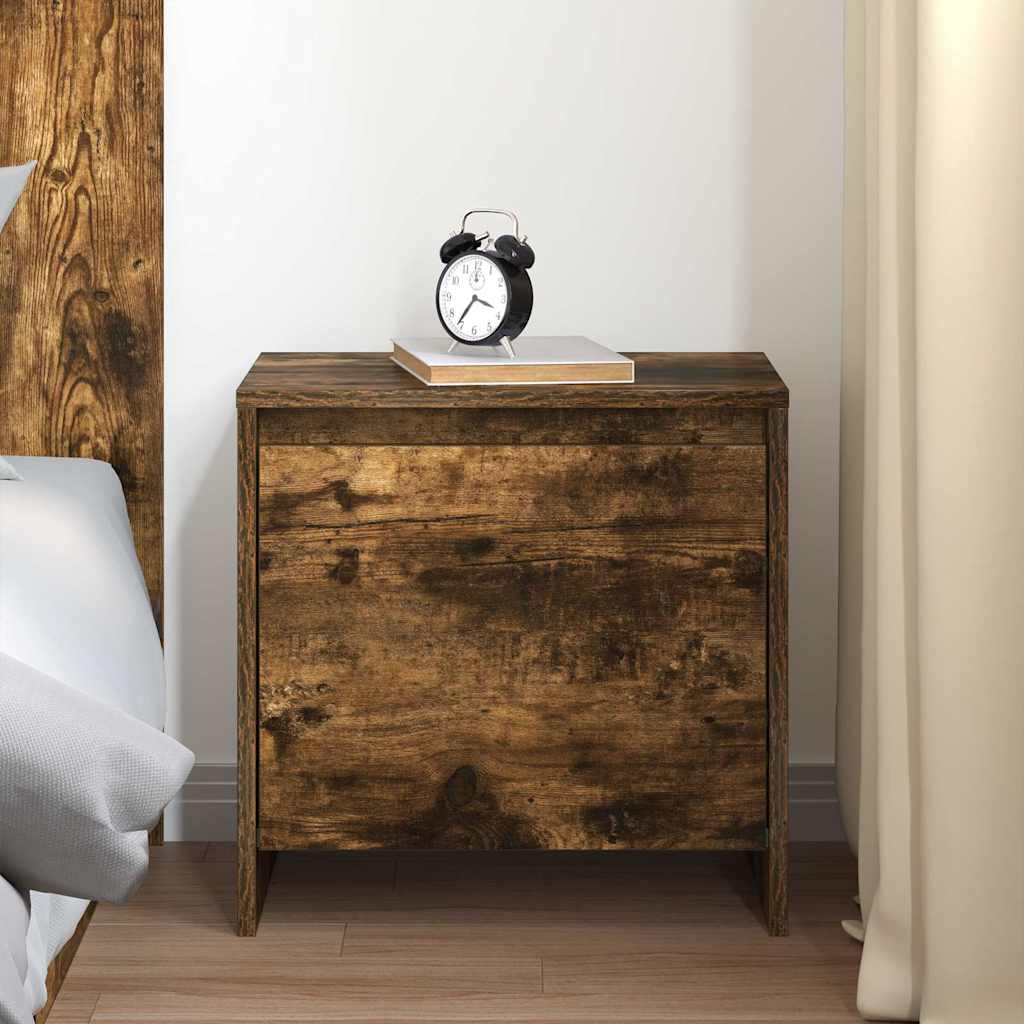 Bedside Cabinet Smoked Oak 45x34x44,5 cm Engineered Wood