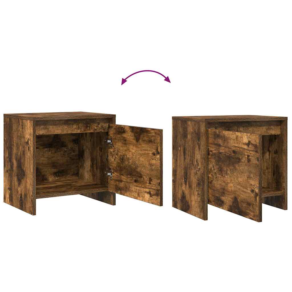 Bedside Cabinet Smoked Oak 45x34x44,5 cm Engineered Wood