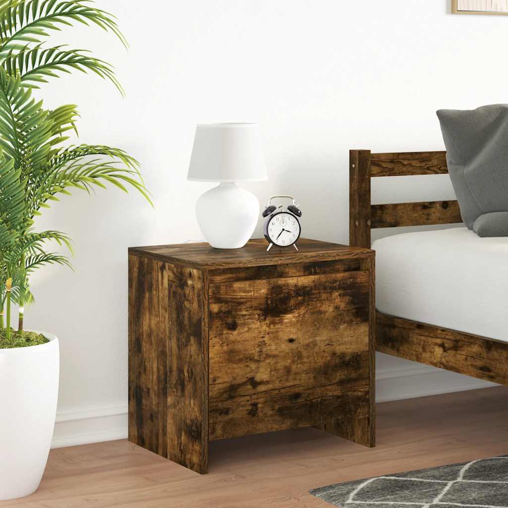 Bedside Cabinet Smoked Oak 45x34x44,5 cm Engineered Wood