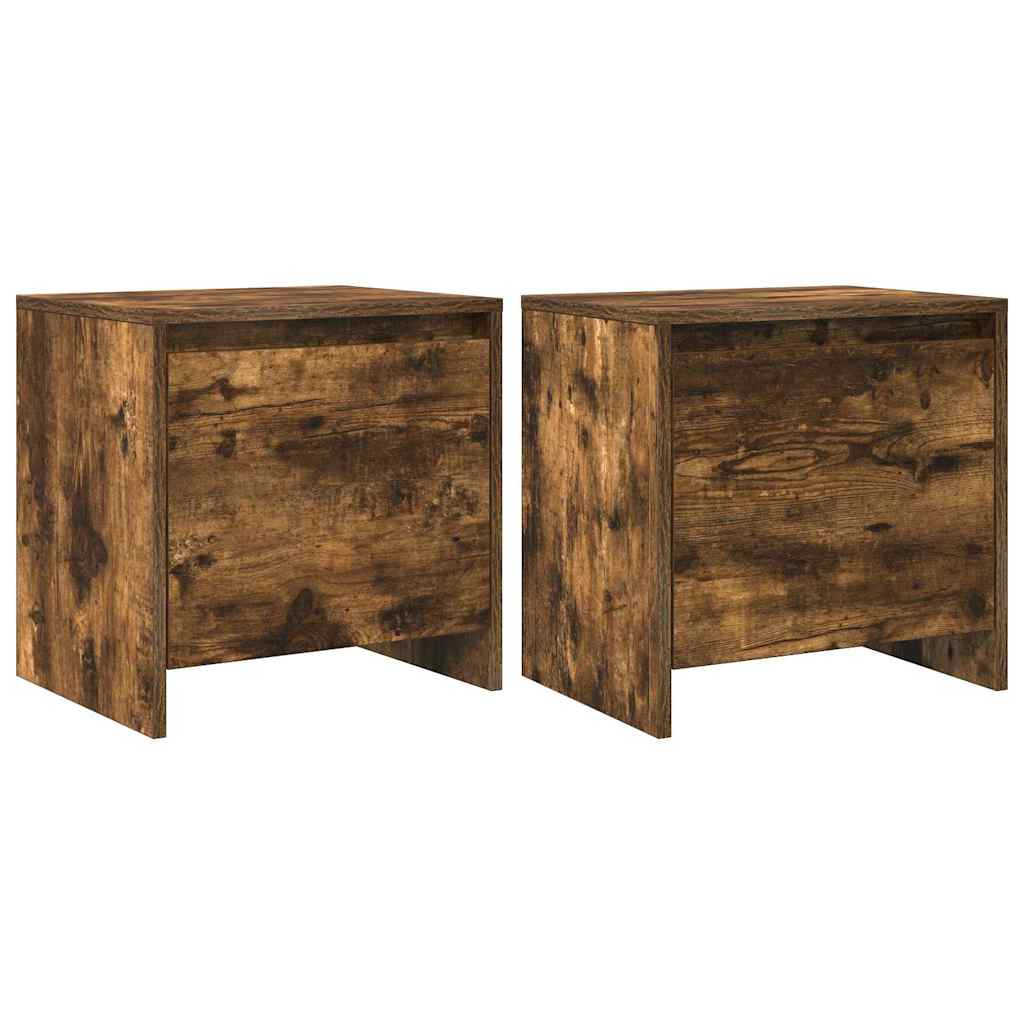 Bedside Cabinets 2 pcs Smoked Oak 45x34x44,5 cm Engineered Wood
