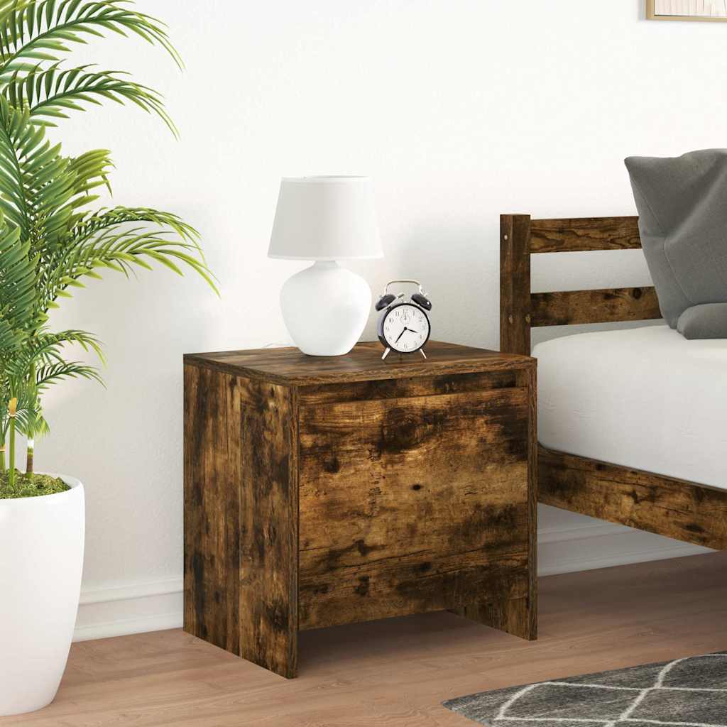 Bedside Cabinets 2 pcs Smoked Oak 45x34x44,5 cm Engineered Wood