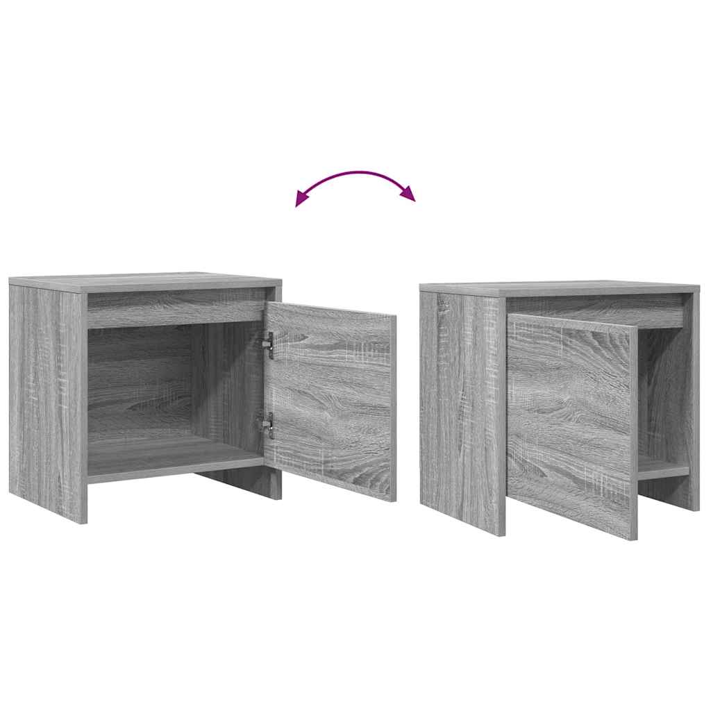 Bedside Cabinet Grey Sonoma 45x34x44,5 cm Engineered Wood