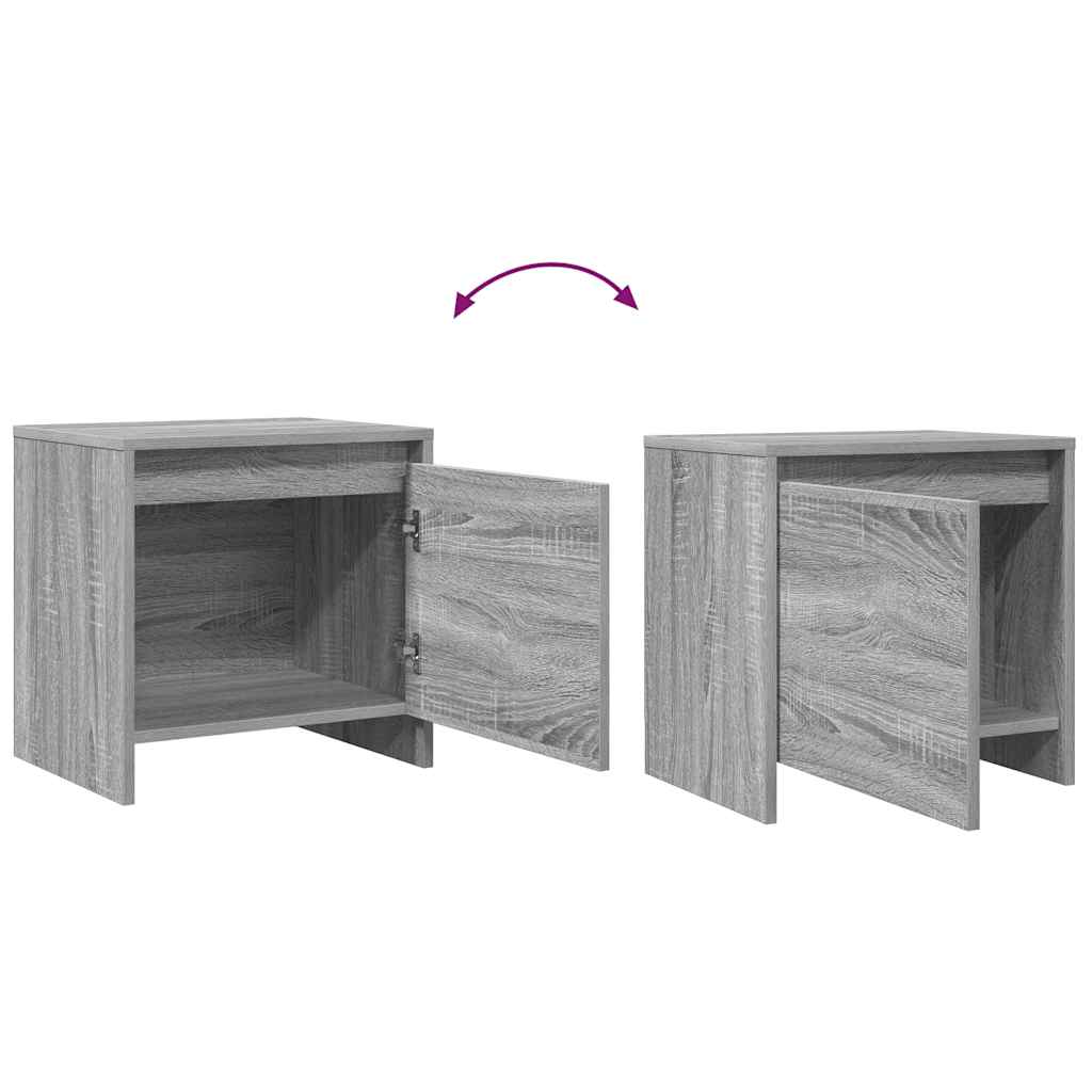 Bedside Cabinet Grey Sonoma 45x34x44.5 cm Engineered Wood