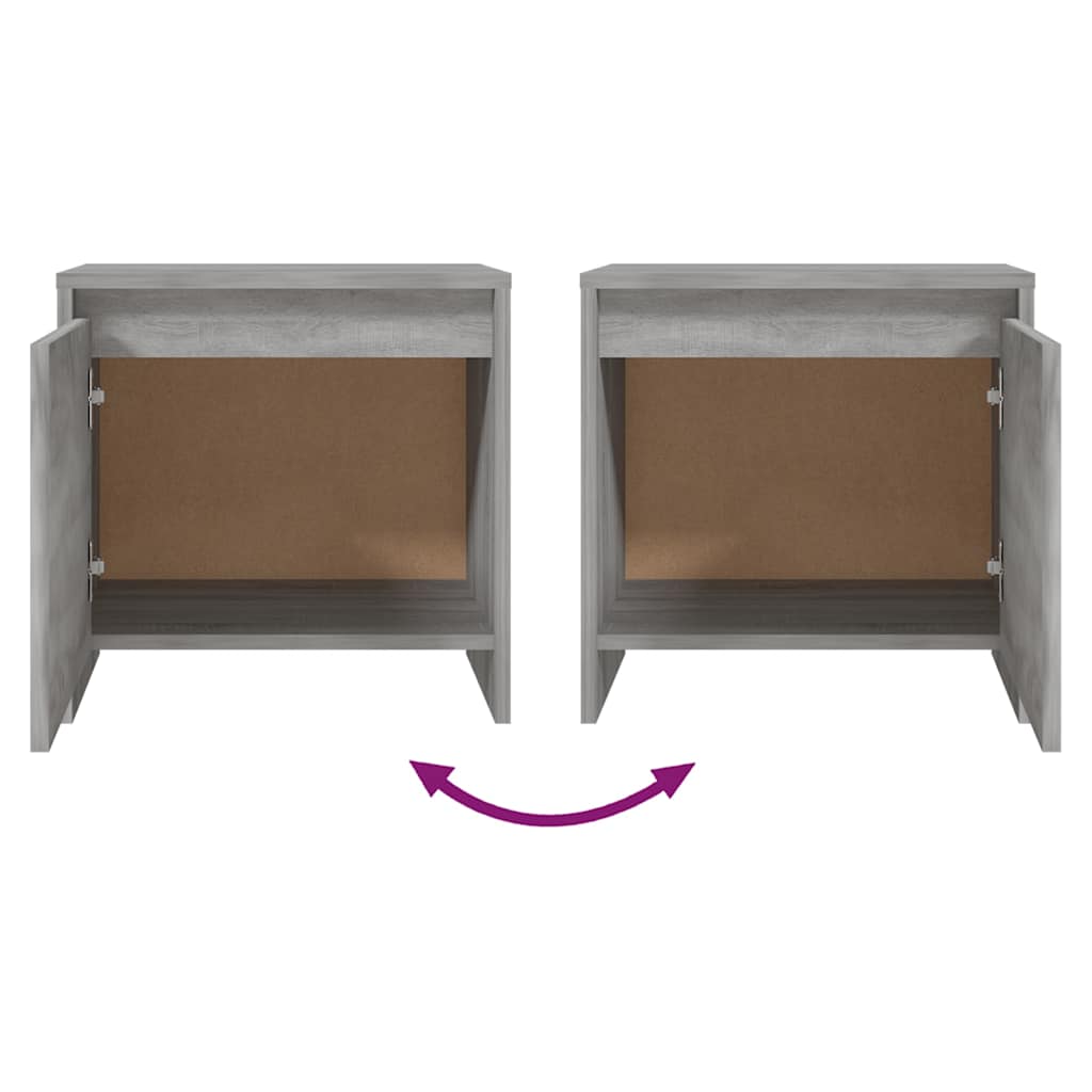 Bedside Cabinets 2 pcs Grey Sonoma 45x34x44.5cm Engineered Wood
