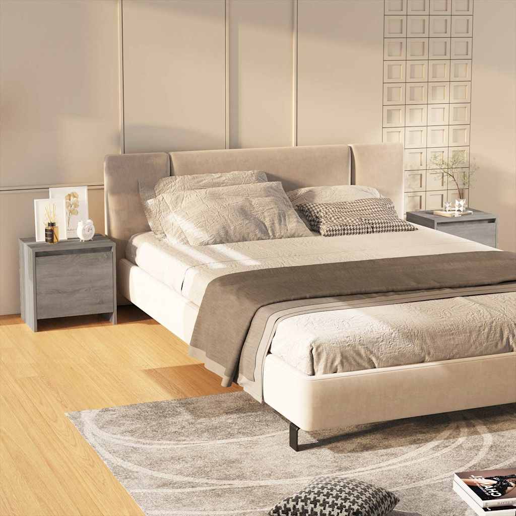 Bedside Cabinets 2 pcs Grey Sonoma 45x34x44.5cm Engineered Wood