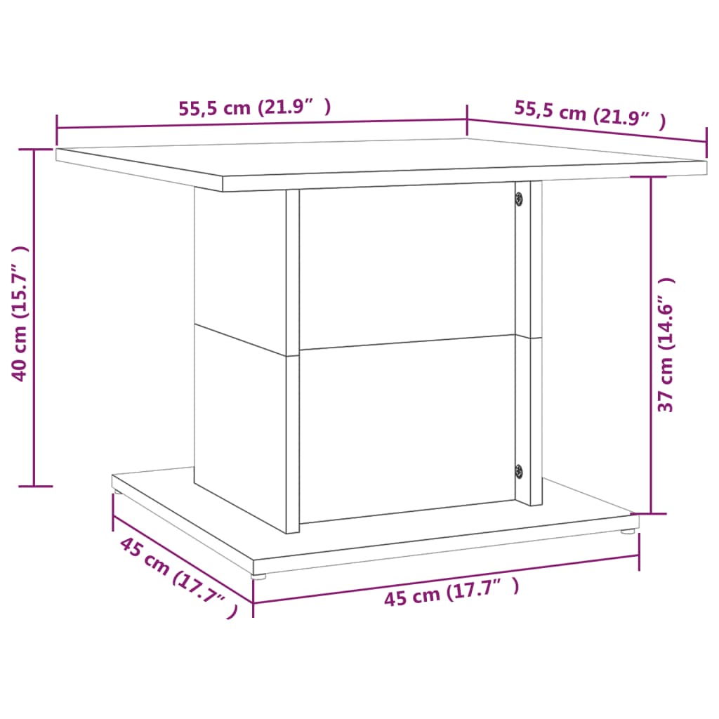 Coffee Table Smoked Oak 55,5x55,5x40 cm Engineered Wood