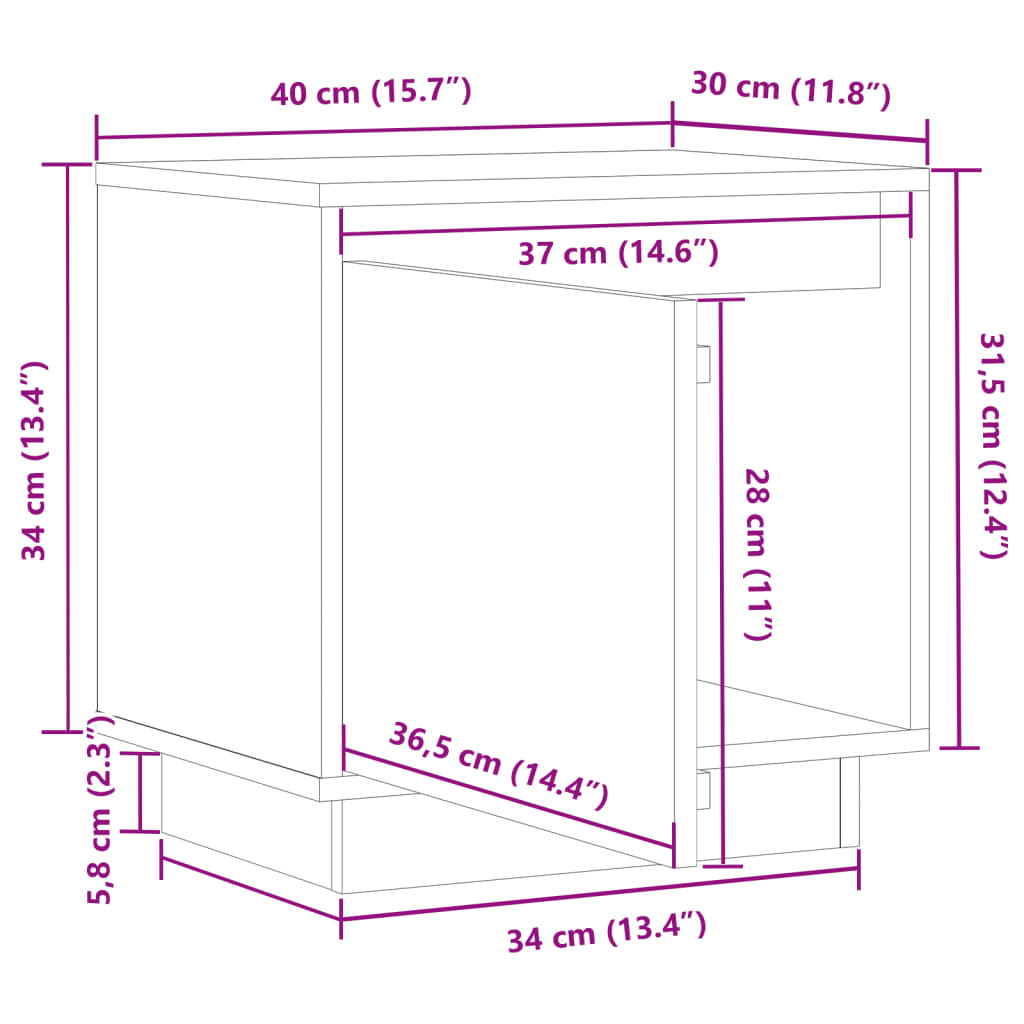 vidaXL Bedside Cabinets 2 pcs 40x30x40 cm Solid Wood Pine