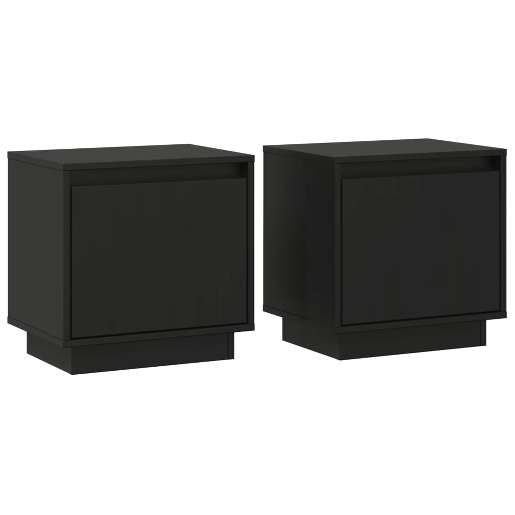 vidaXL Bedside Cabinets 2 pcs Black 40x30x40 cm Solid Wood Pine