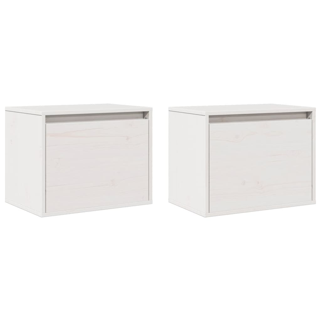 Wall Cabinets 2 pcs White 45x30x35 cm Solid Pinewood