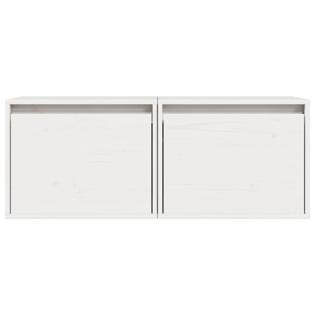 Wall Cabinets 2 pcs White 45x30x35 cm Solid Pinewood