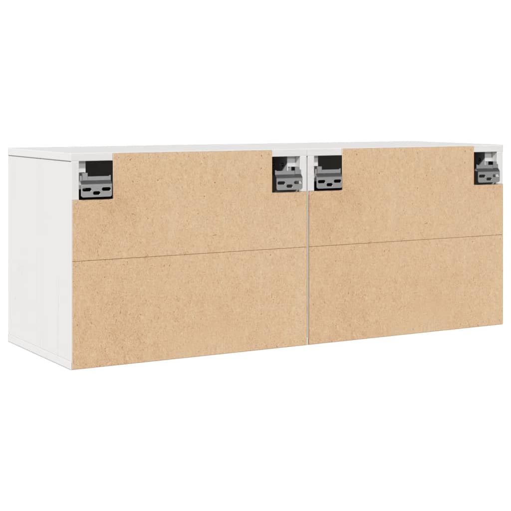 Wall Cabinets 2 pcs White 45x30x35 cm Solid Pinewood