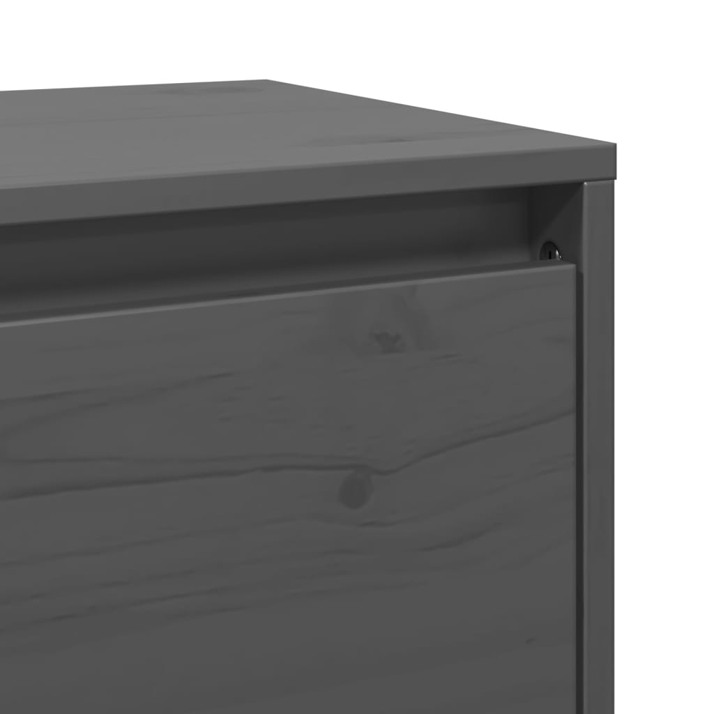 Wall Cabinets 2 pcs Grey 45x30x35 cm Solid Pinewood