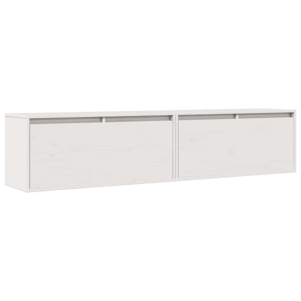 813458 vidaXL Wall Cabinets 2 pcs White 80x30x35 cm Solid Wood Pine