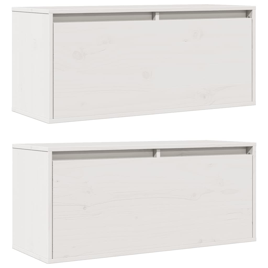 813458 vidaXL Wall Cabinets 2 pcs White 80x30x35 cm Solid Wood Pine