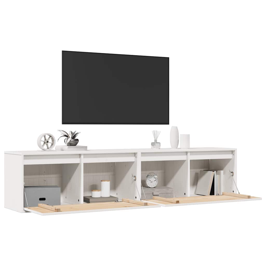 813458 vidaXL Wall Cabinets 2 pcs White 80x30x35 cm Solid Wood Pine