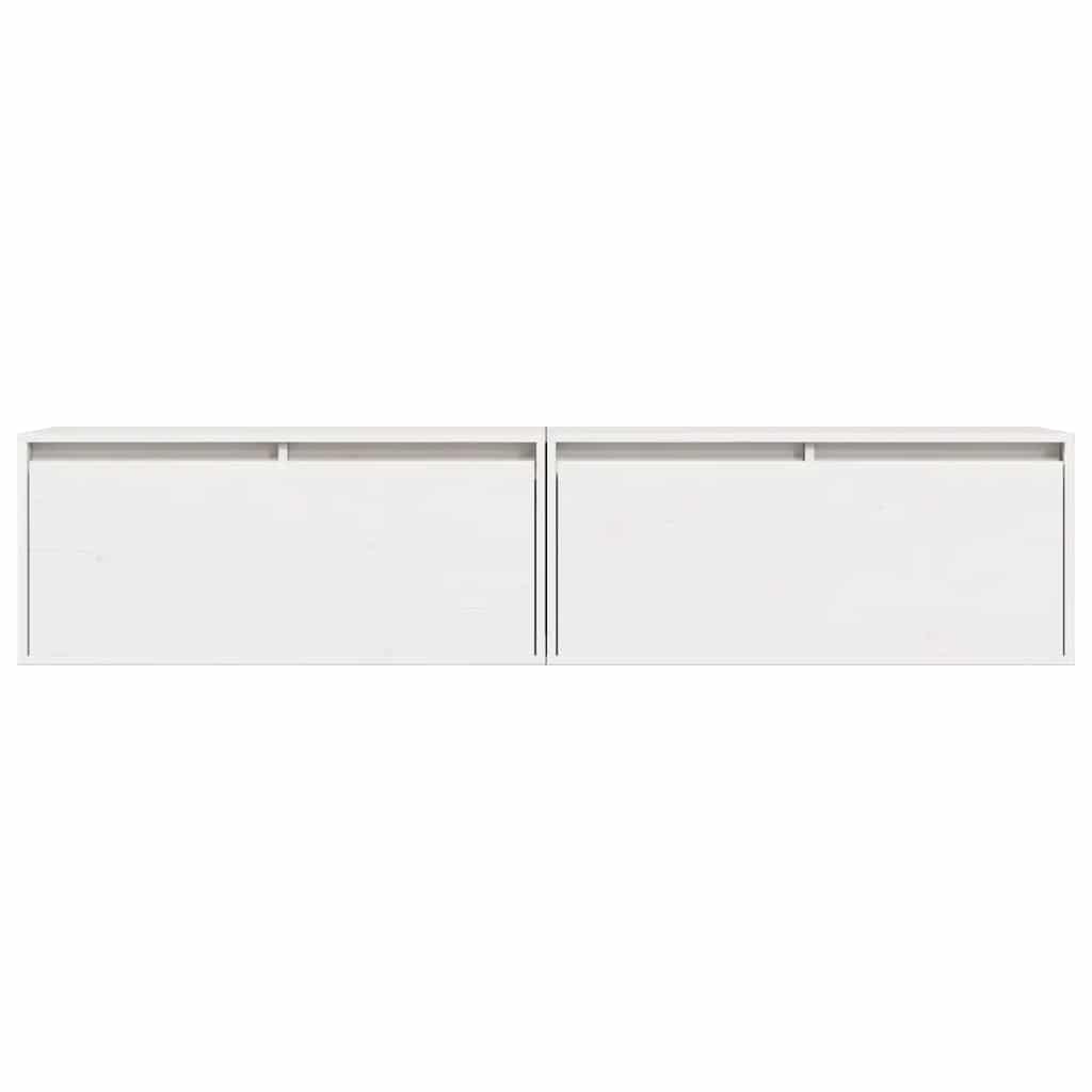 813458 vidaXL Wall Cabinets 2 pcs White 80x30x35 cm Solid Wood Pine