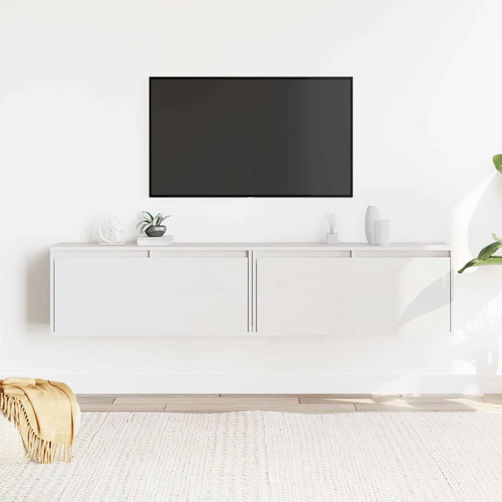 813458 vidaXL Wall Cabinets 2 pcs White 80x30x35 cm Solid Wood Pine