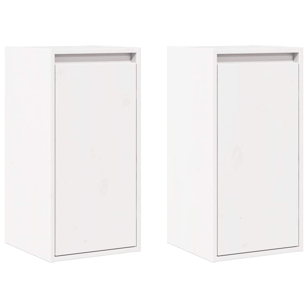 Wall Cabinets 2 pcs White 30x30x60 cm Solid Wood Pine