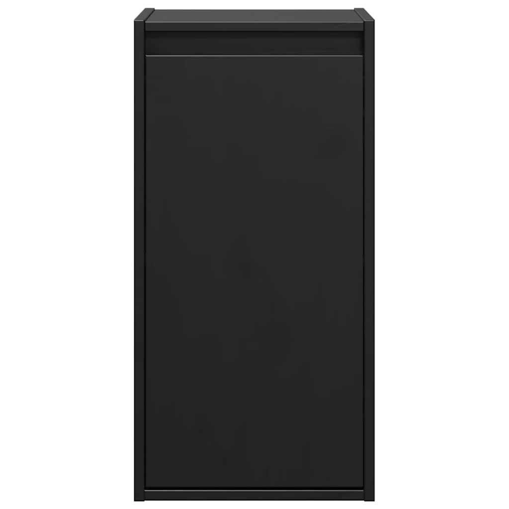 Wall Cabinets 2 pcs Black 30x30x60 cm Solid Wood Pine