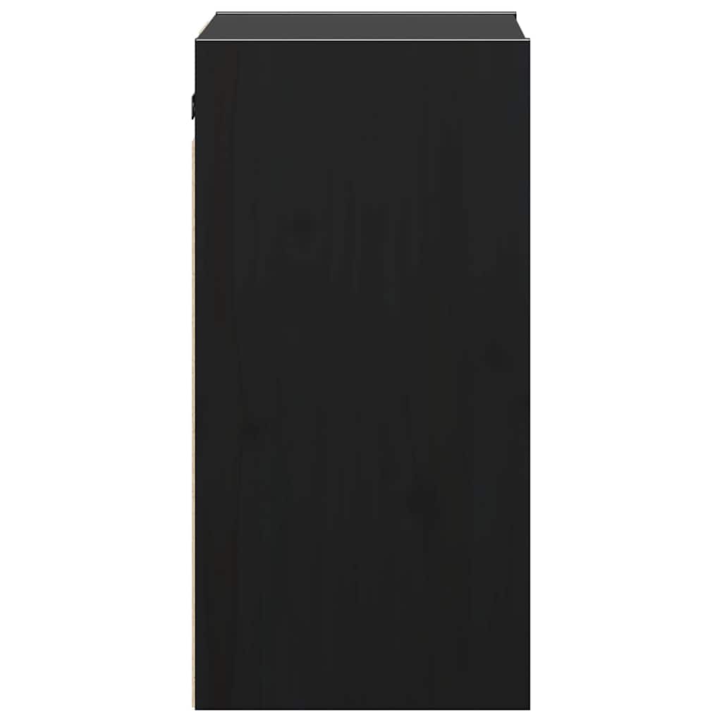 Wall Cabinets 2 pcs Black 30x30x60 cm Solid Wood Pine