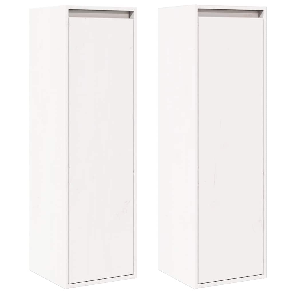 Wall Cabinets 2 pcs White 30x30x100 cm Solid Pinewood