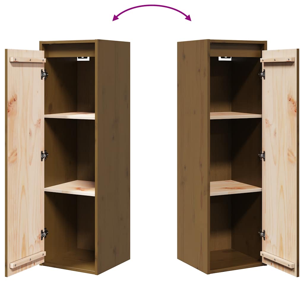 Wall Cabinets 2 pcs Honey Brown 30x30x100 cm Solid Pinewood