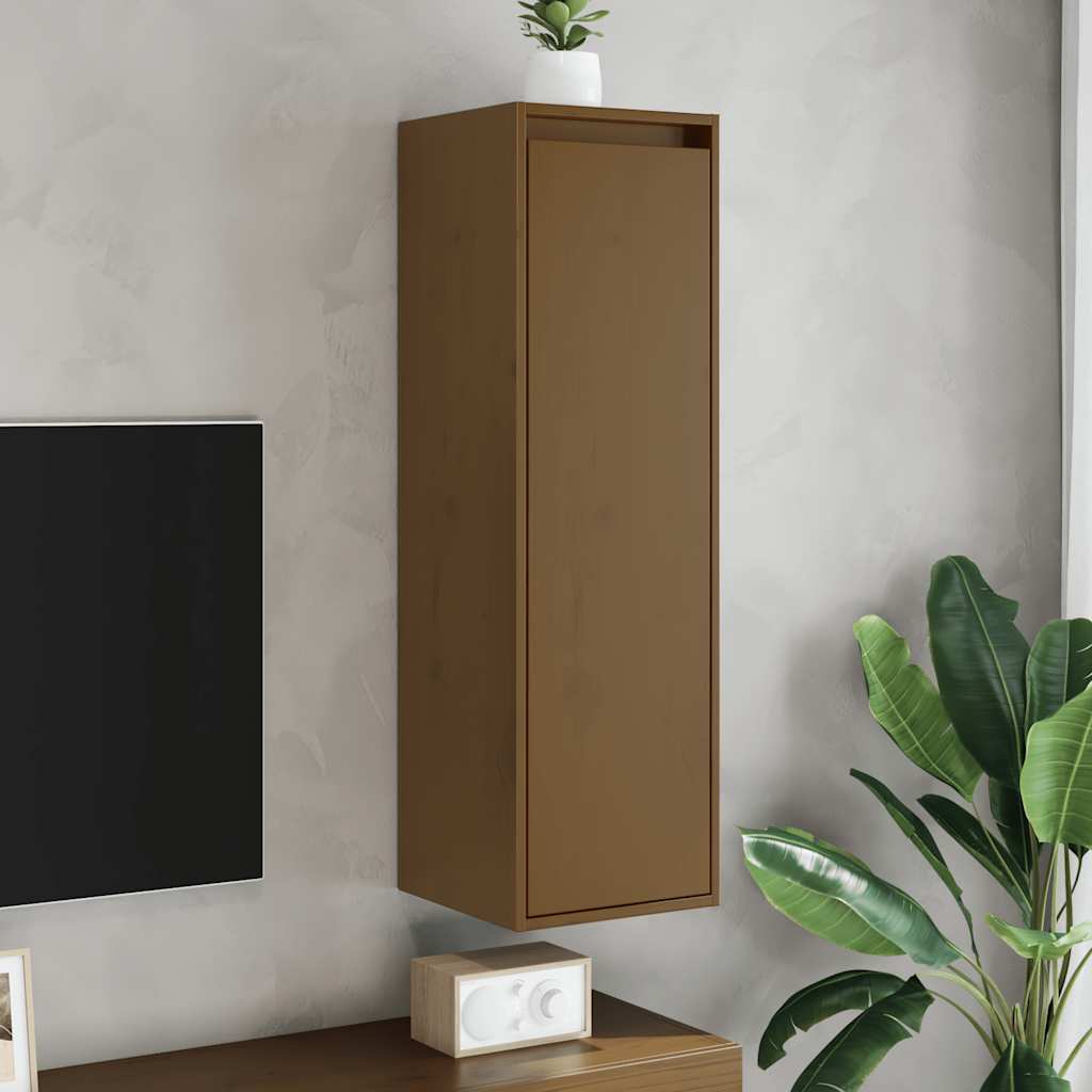 Wall Cabinets 2 pcs Honey Brown 30x30x100 cm Solid Pinewood