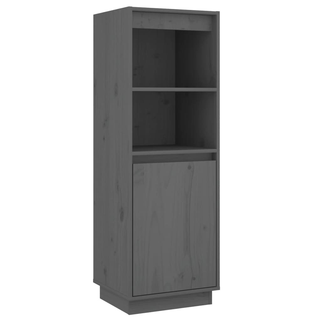 Highboard grijs 37x34x110 cm massief grenenhout