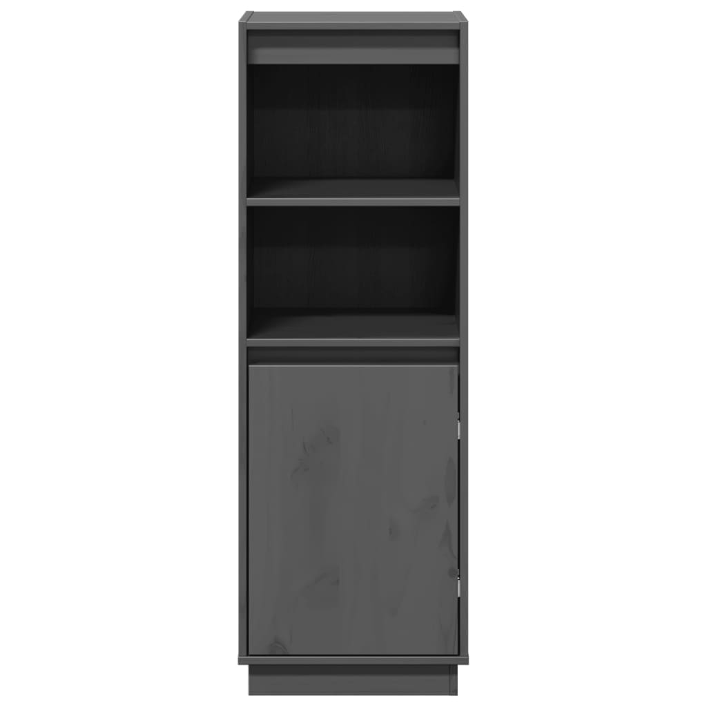 Highboard grijs 37x34x110 cm massief grenenhout