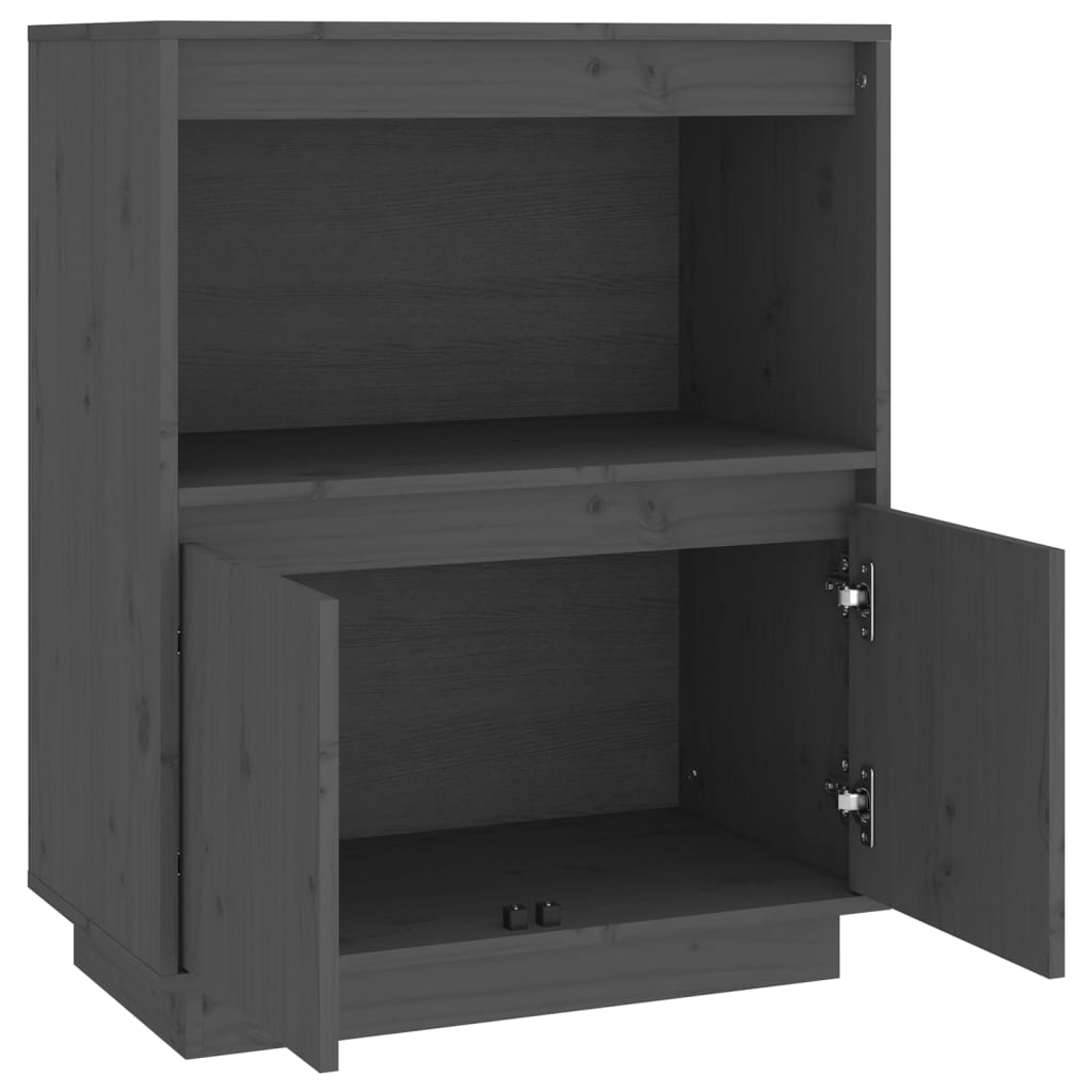 Sideboard Grey 60x34x75 cm Solid Wood Pine