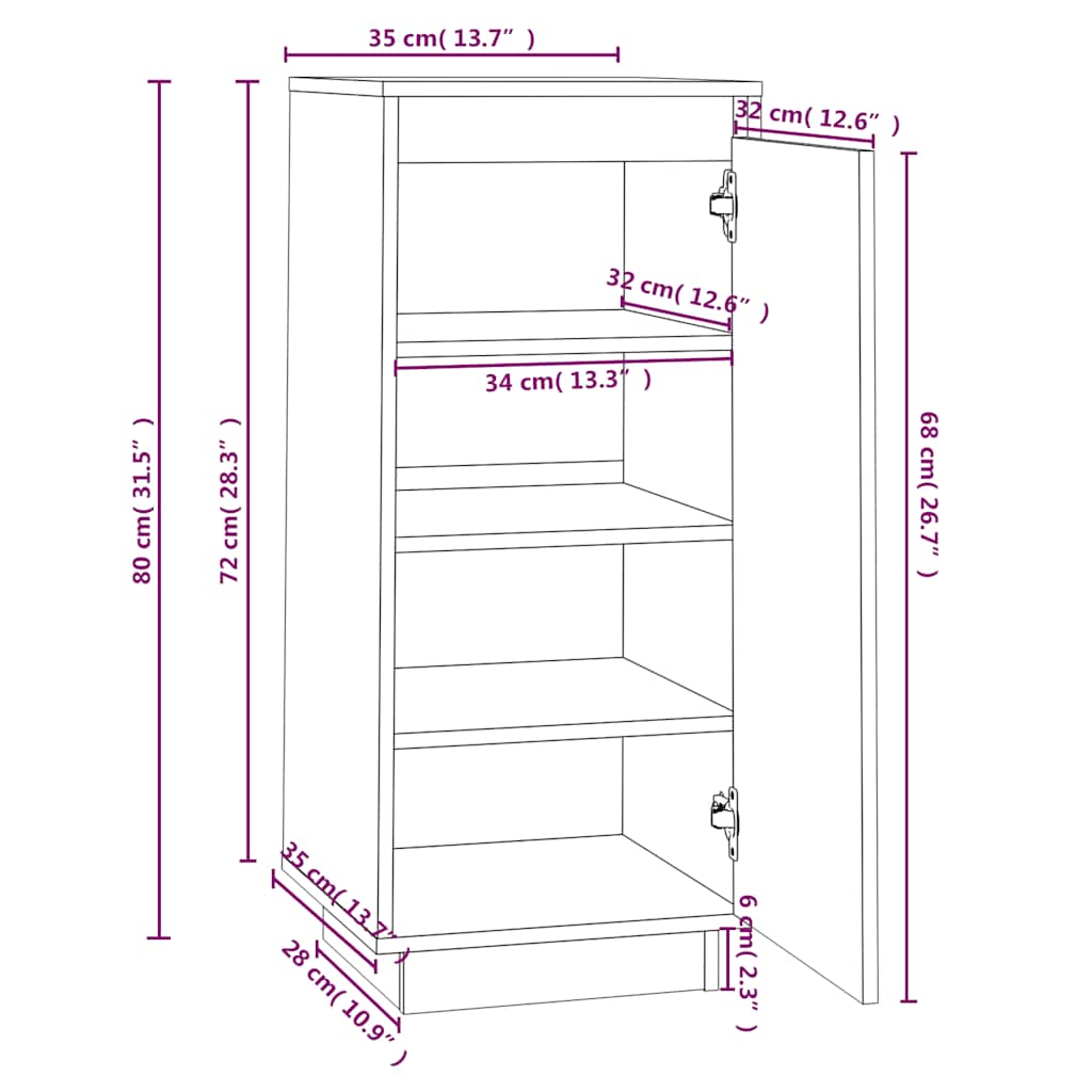 Shoe Cabinet | Black | Solid pinewood | Compact | Shoe Cabinet