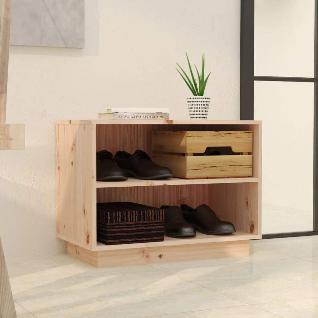 813545 vidaXL Shoe Cabinet 60x34x45 cm Solid Wood Pine
