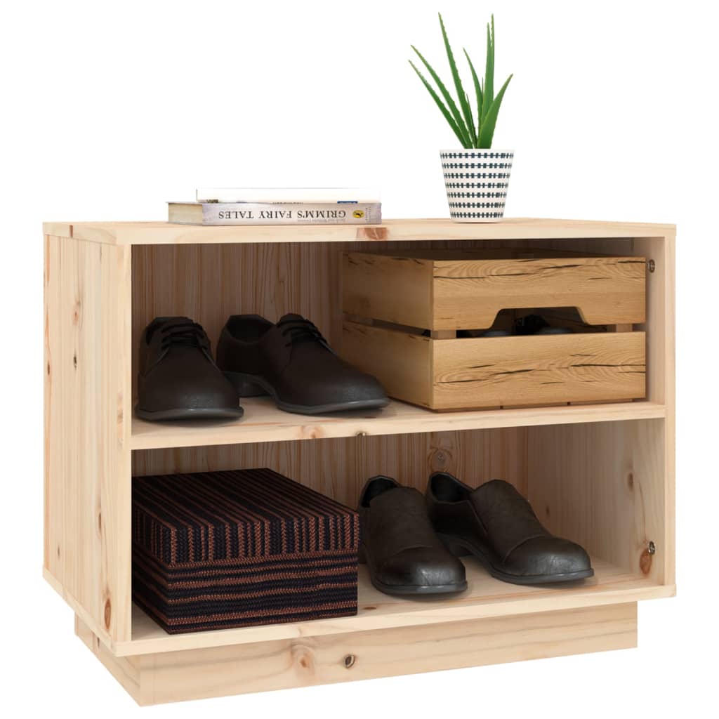 813545 vidaXL Shoe Cabinet 60x34x45 cm Solid Wood Pine