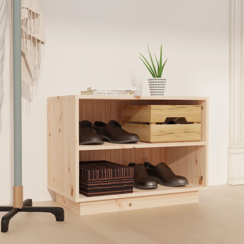 813545 vidaXL Shoe Cabinet 60x34x45 cm Solid Wood Pine